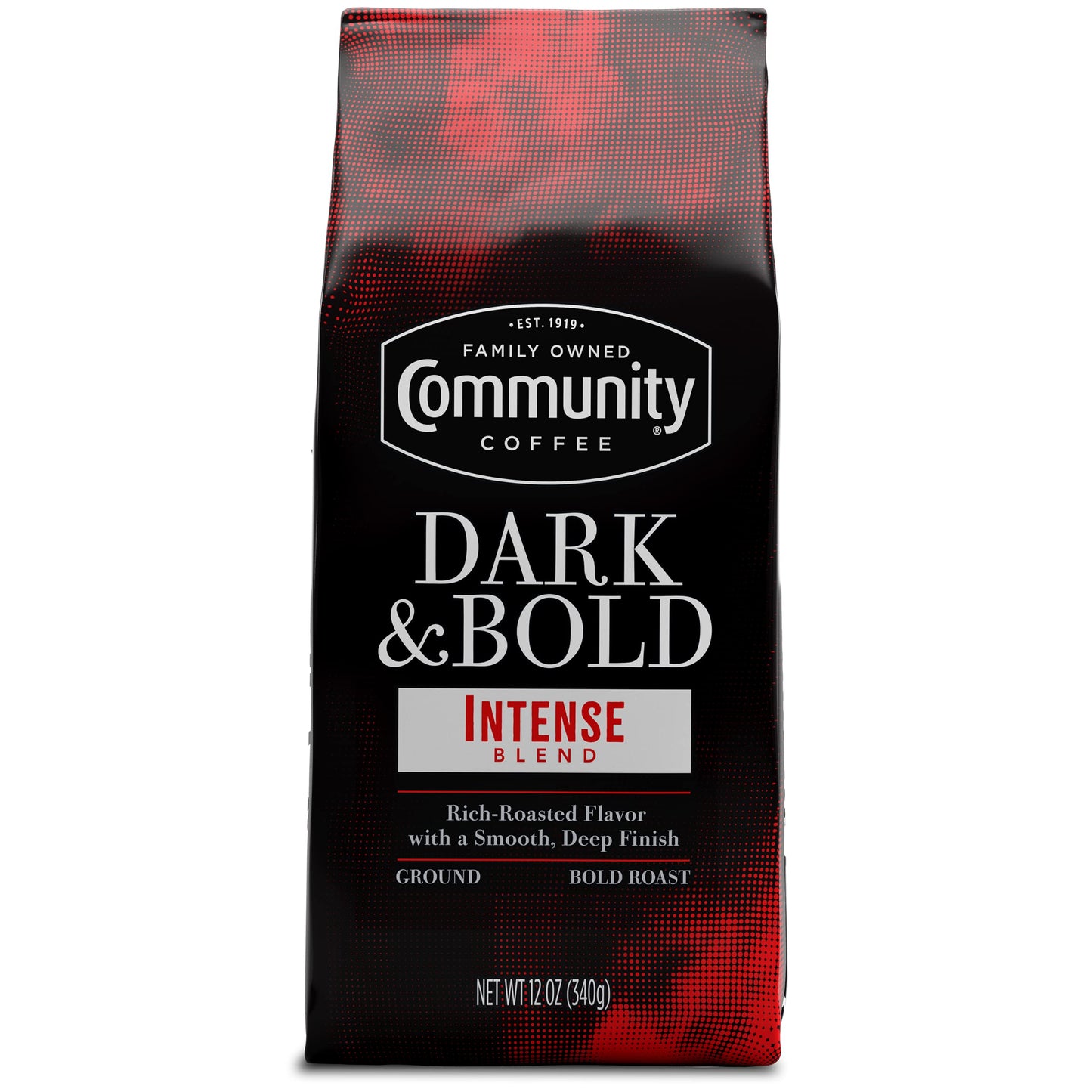 Community Coffee Dark & Bold Intense Blend 72 Ounces, Dark Roast Ground Coffee, 12 Ounce Bag (Pack of 6)