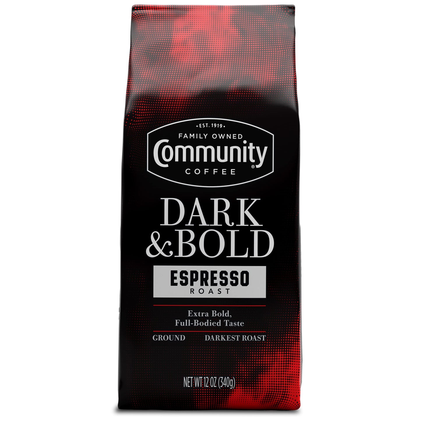 Community Coffee Dark & Bold Intense Blend 72 Ounces, Dark Roast Ground Coffee, 12 Ounce Bag (Pack of 6)