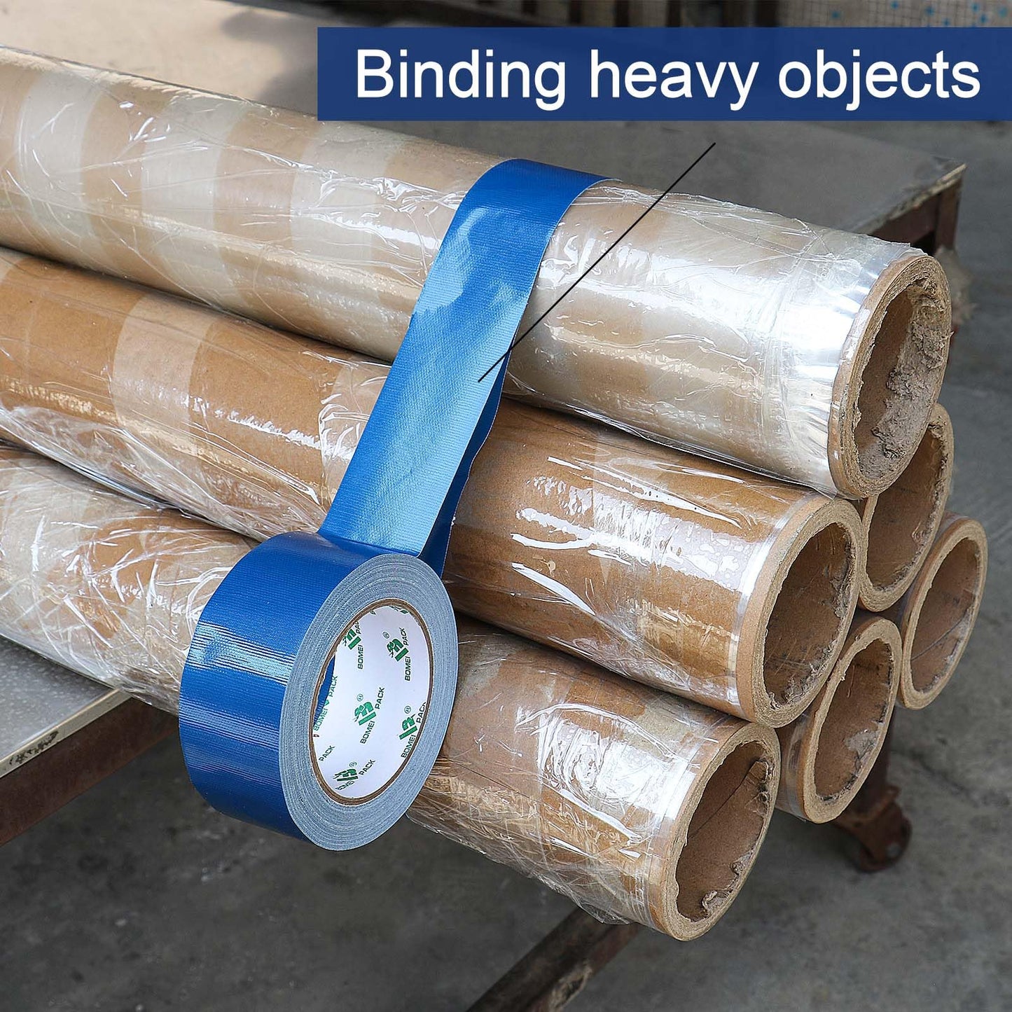 BOMEI PACK Green Duct Tape, 3Rolls Heavy Duty Strong Industrial Color Duct Tape 9mil x 1.88inch x 30yds for Packing and Repairing