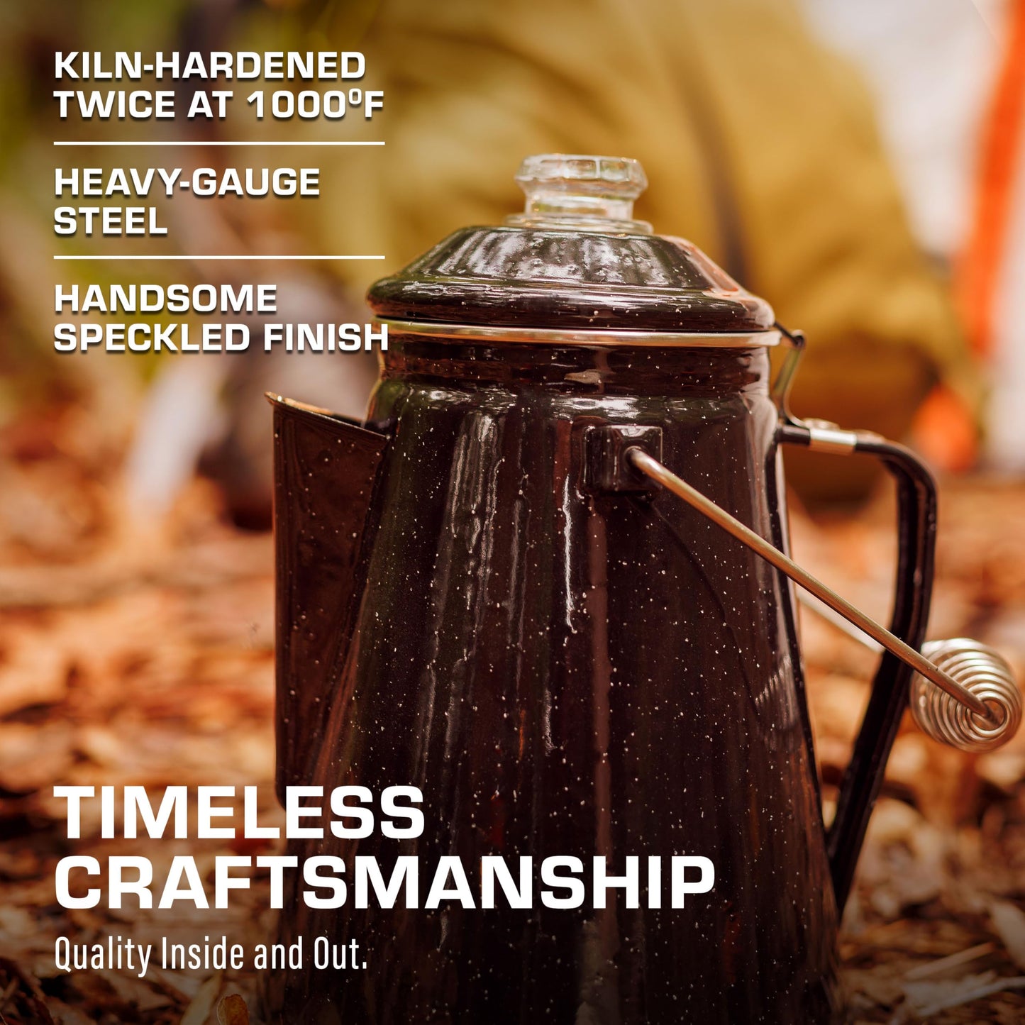 COLETTI Classic Percolator Coffee Pot — Camping Coffee Percolator, Campfire Coffee Pot – Camping Percolator for Groups — Brew for the Whole Campsite (Green, 12 Cup)