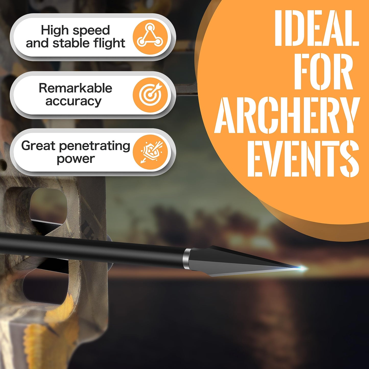 SUNYA Broadheads 100/120/125/150 Grain Traditional Archery Arrow Tips for Compound, Recurve Bow & Crossbow, Pack of 12