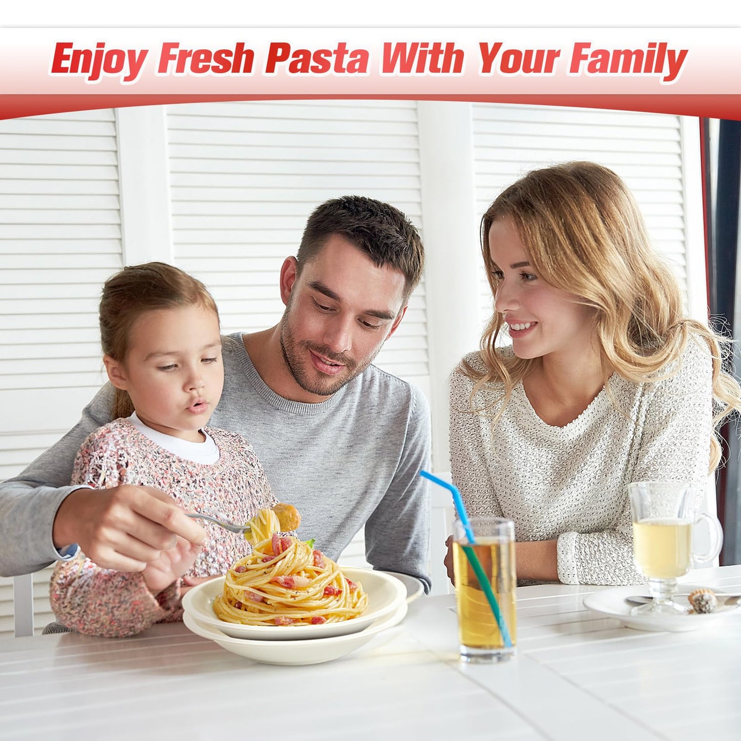 Sailnovo Pasta Maker Machine, 180 Roller Pasta Maker, 9 Adjustable Thickness Settings 2-in-1 Noodles Maker with Rollers and Cutter, Perfect for Spaghetti, Fettuccini, Lasagna or Dumpling Skin Red