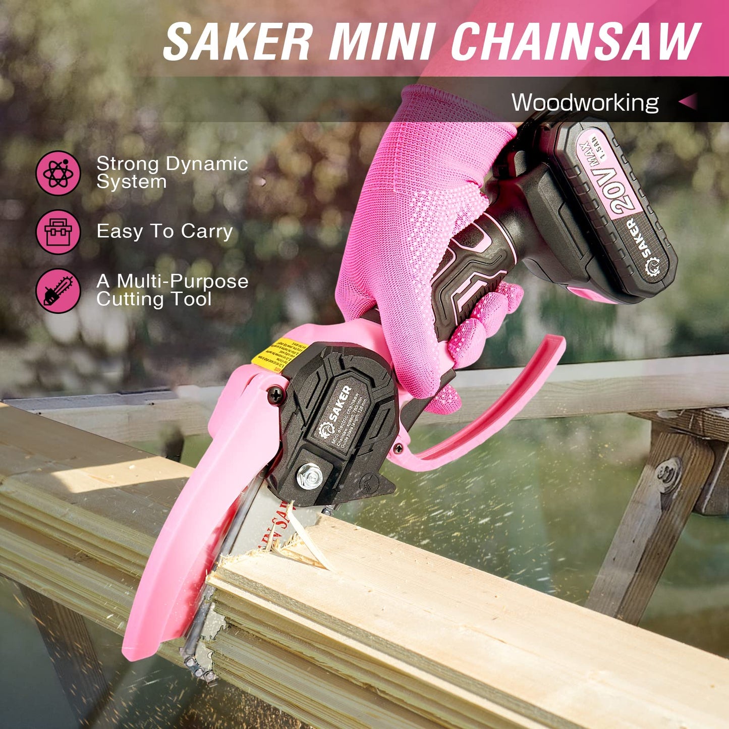 Saker Mini Chainsaw,2025 New Upgrade Electric Chainsaws,Portable Chain Saw Cordless Battery Powered,Small Handheld Chain Saws Pruning Shears Saw for Wood Tree Branches,Courtyard and Garden