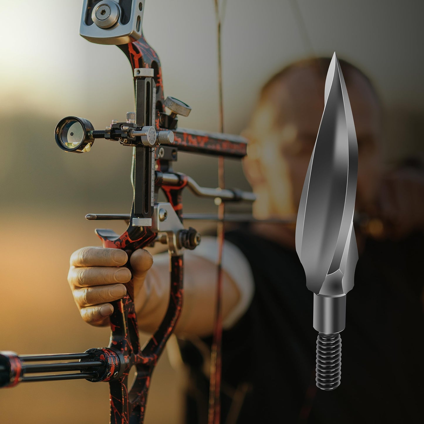 SUNYA Broadheads 100/120/125/150 Grain Traditional Archery Arrow Tips for Compound, Recurve Bow & Crossbow, Pack of 12