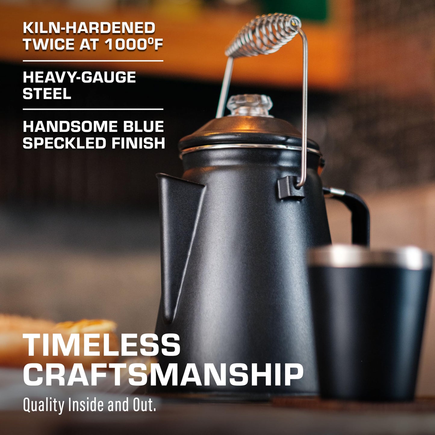 COLETTI Classic Percolator Coffee Pot — Camping Coffee Percolator, Campfire Coffee Pot – Camping Percolator for Groups — Brew for the Whole Campsite (Green, 12 Cup)