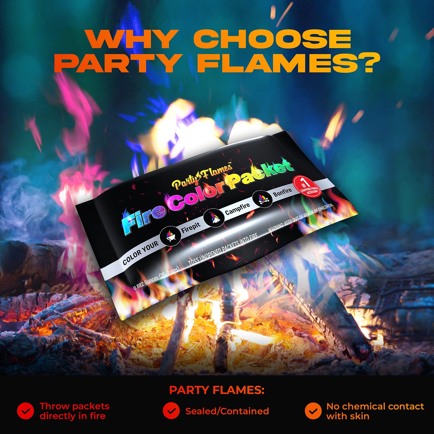 Fire Color Changing Packets Fire Pit (10 Pack) - Perfect for Any Campfire, Bonfire & Outdoor Fireplaces - Perfect Magic Cosmic Mystical Campfire Accessories - Camping Games