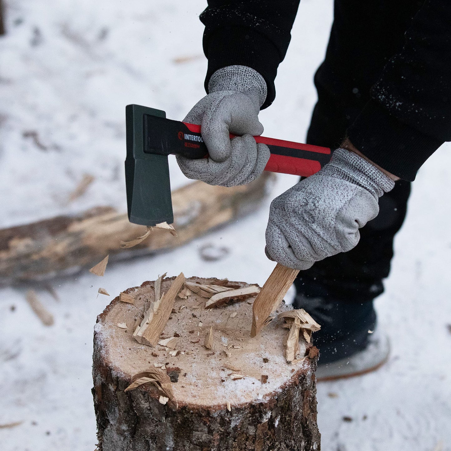 INTERTOOL 36 Inch Chopping Axe | Heavy Duty Wood Cutting & Felling Axe for Firewood | 2.8lb Head with Shock Absorbing Fiberglass Handle | HT-0264