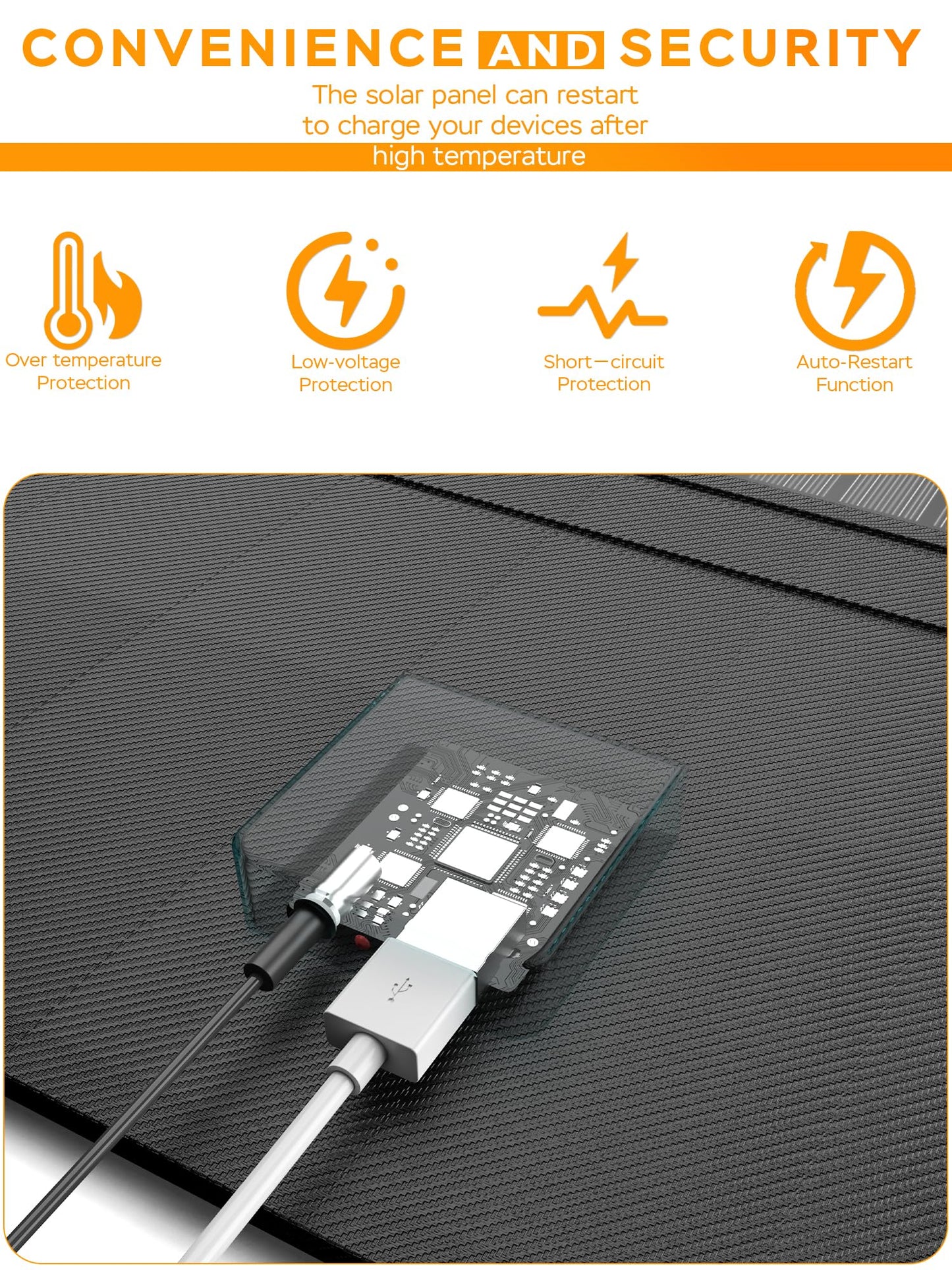 MARBERO 60W Portable Solar Panel 60 Watt Foldable Solar Panel for Solar Generators IP65 Waterproof 23% High Efficiency USB Port & DC Output(10 Changeable Adapters) for Outdoor Camping Travel Cloudy
