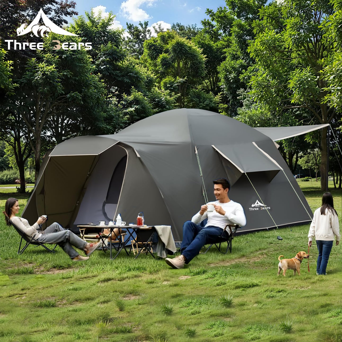 Family Camping Tent - 6-Person Spacious Design, 3000mm Waterproof, Suitable for Road Trips/Backyards/Extended Camping Adventures in All Scenarios