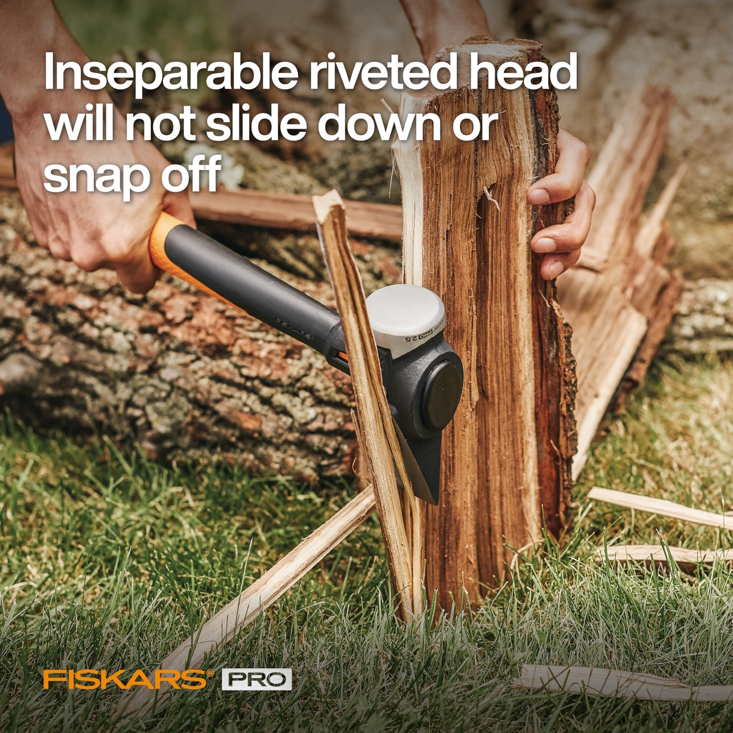 Fiskars 8 lb. Splitting Maul - 36" Shock-Absorbing, Comfort Grip Handle - Rust Resistant Forged Steel Blade - Wood Splitter Maul for Hardwood - Split Wood for Campfires - Bushcraft Gear