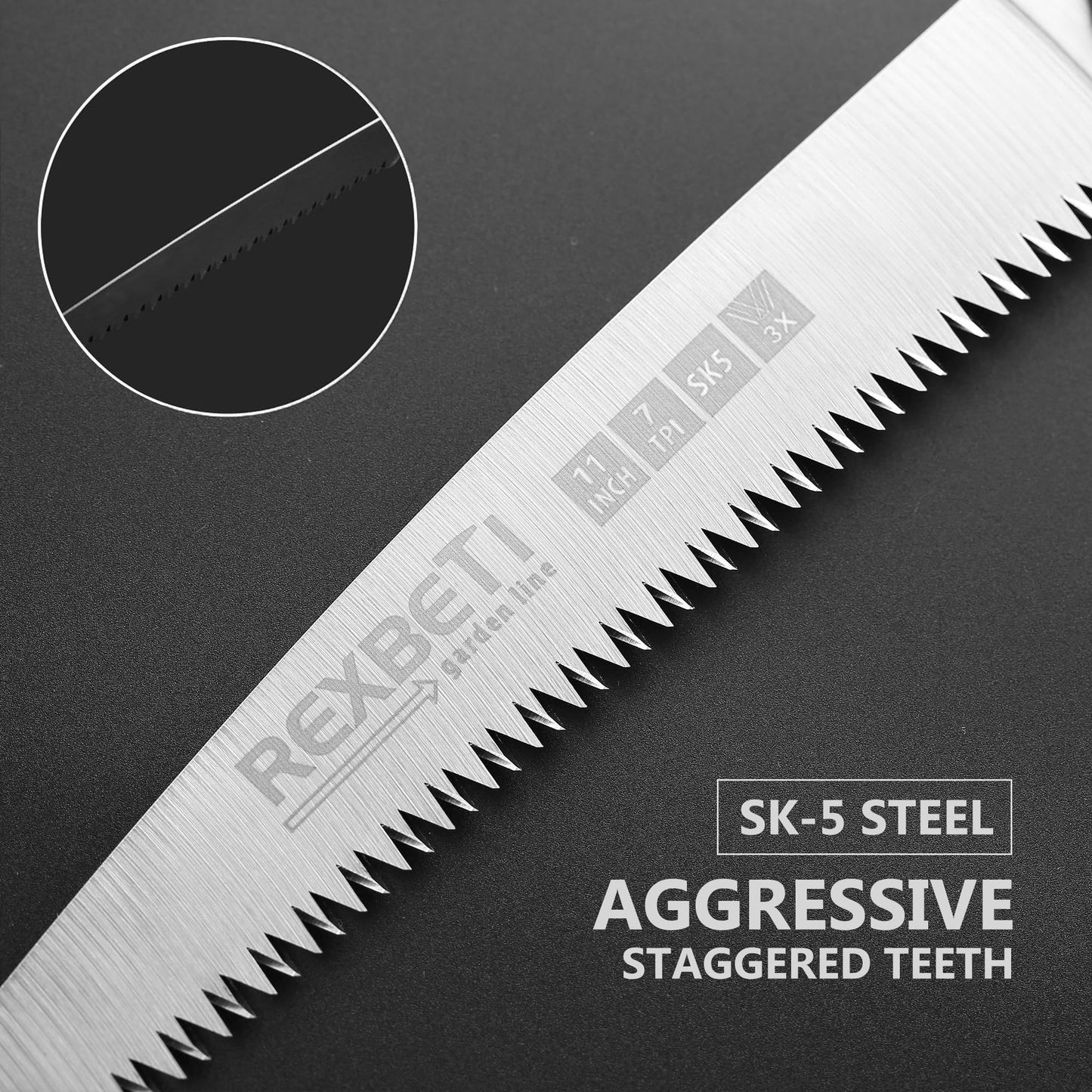 REXBETI Folding Saw - 8 Inch Blade for Wood & Dry Wood Pruning, Compact Design, SK-5 Steel