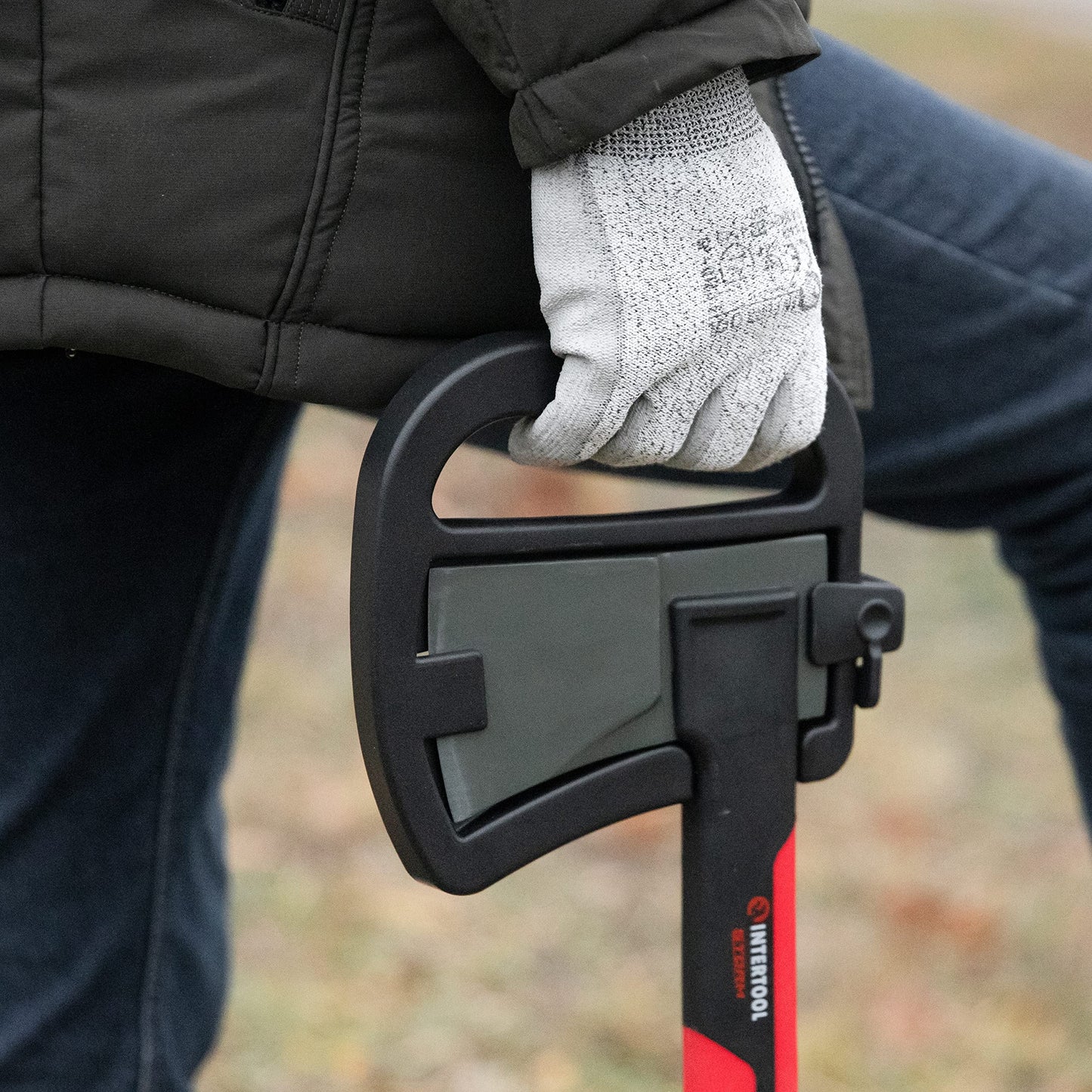 INTERTOOL 36 Inch Chopping Axe | Heavy Duty Wood Cutting & Felling Axe for Firewood | 2.8lb Head with Shock Absorbing Fiberglass Handle | HT-0264